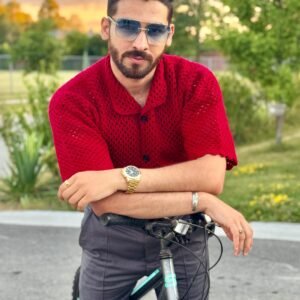 Red Handmade Crochet Shirt
